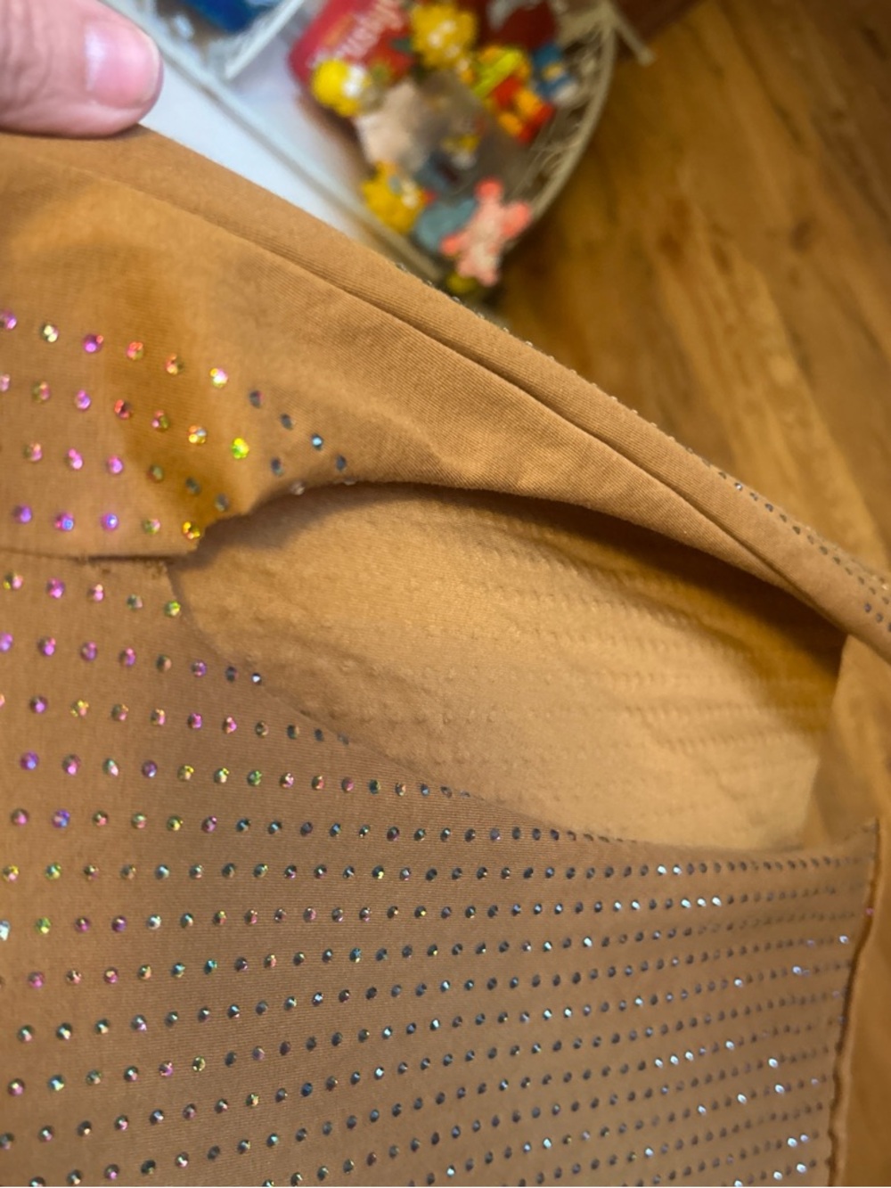 QUEEN OF SPARKLES Mustard Gold Studded Short-Sleeve Midi Dress - Picture 4 of 4